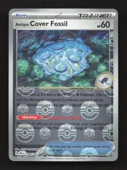 Antique Cover Fossil 080/086 Common Black Bolt Pokemon Poke Ball Near Mint - Image 1