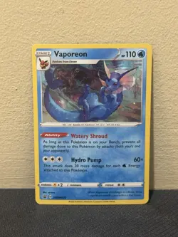 Pokemon TCG Vaporeon SWSH072 Black Star Promo Sword & Shield Promo Holo MINT - Image 1