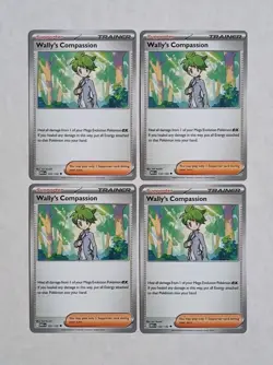 Pokemon TCG 4x Wally's Compassion 132/132 Mega Evolution Playset NM - Image 1