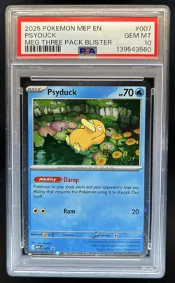 2025 Pokemon MEP Black Star Promos Psyduck #007 PSA 10 GEM MINT - Image 1