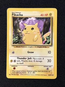 Pokemon Pikachu 58/102 Base Set Regular (Never Played) *Near Mint* - Image 1