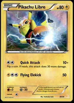 Pokemon TCG P Pikachu Libre 30/30 XY Trainer Kit Holo MP E1 - Image 1