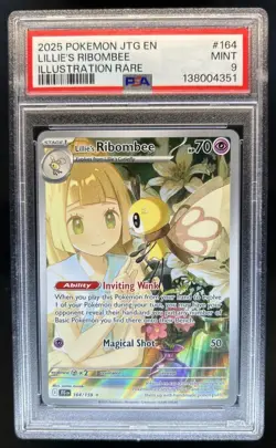 2025 Pokemon Journey Together Lillie's Ribombee #164/159 PSA 9 - Image 1