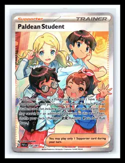 💥 Paldean Student 230/091 Holo Ultra Rare S & V Paldean Fates Pokemon - Image 1