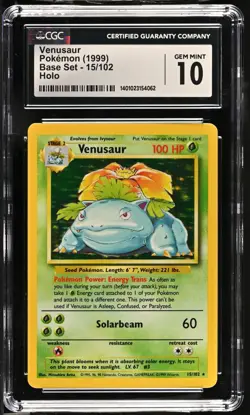 1999 Pokemon Base Set Venusaur Holo #15/102 - PSA CGC 10 Gem Mint, CLEAN - Image 1
