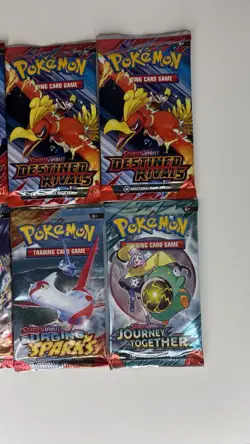 (x10) TCG sealed Pokemon Booster Packs Destined Rivals Mega Surging JOURNEY - Image 4
