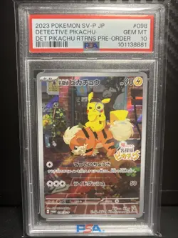 PSA 10 Detective Pikachu 098/SV-P Promo 2023 Pokemon Japanese PSA 10 - Image 1