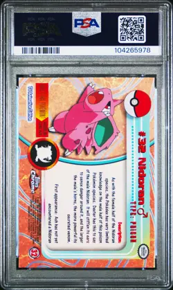 2000 TOPPS CHROME POKEMON T.V. #32 NIDORAN PSA 10 - Image 2