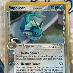 Vaporeon 18/113 Holo Rare EX Delta Species Pokemon Card 2005 VERY HP/DMG CREASE - Image 2