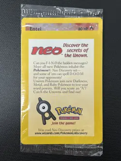 Entei 34 Black Star Reverse Holo Rare Promo Wizard Pokemon Card Factory Sealed - Image 1
