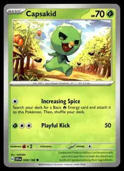 Capsakid 28/198 Pokemon Card Scalet & Violet Common 70 HP Lightly Played C49 - Image 1