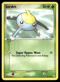 Surskit 82/110 Pokemon Card Holon Phantoms Common 40 HP Lightly Played H19 - Image 1