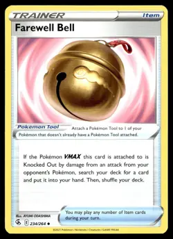 Farewell Bell 234/264 Pokemon Card Fusion Strike Uncommon Trainer Near Mint F9 - Image 1