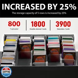 Magnetic Leather Trading Card Storage Box - 5-Row Deck Case Design, 3900+ Cap - Image 2