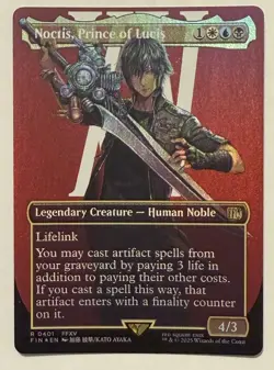 Noctis, Prince of Lucis Borderless Foil - Final Fantasy MTG - Image 1