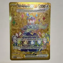 Pokemon TCG Terapagos EX 173/142 SV07 Stellar Crown Gold Secret Rare Holo 230 HP - Image 1