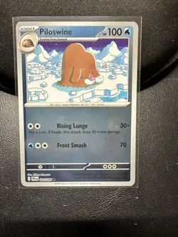 Reverse Holo Piloswine 024/094 Common Phantasmal Flames Pokemon NM - Image 1