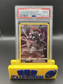 2019 Pokemon SM Black Star Armored Mewtwo FA #SM228 Promo Fall 19’ Coll. PSA 8 - Image 1