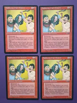 Magic the Gathering MTG Alliances BALDUVIAN WAR-MAKERS X 4 LP/EX C 1996 VINTAGE - Image 1