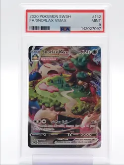 SNORLAX VMAX 2020 POKEMON SWORD & SHIELD ULTRA RARE 142/202 PSA 9 Q4444 - Image 1
