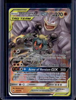 2019 Pokemon SM Unbroken Bonds Marshadow Machamp Tag Team Holo #82/214 - Image 1