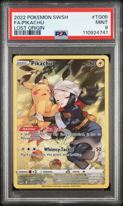 2022 Pokemon SWSH Lost Origin Pikachu Trainer Gallery #TG05/TG30 PSA 9 - Image 1