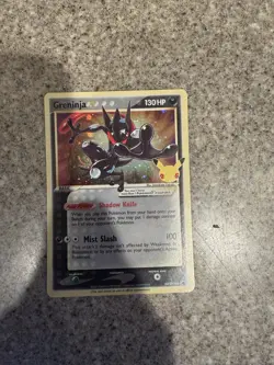 Pokemon Greninja Black Star Promo SWSH144 Celebration Gold Star Holo SWIRL 💫🌀 - Image 1