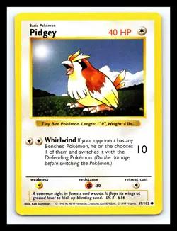 💥 Pidgey | Pokemon TCG 1999 | (Shadowless Set) Non Holo Vintage # 57/102 - Image 1