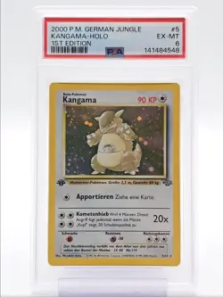 KANGAMA 2000 POKEMON GERMAN JUNGLE 1ST EDITION RARE HOLO 5/64 PSA 6 Q4444 - Image 1
