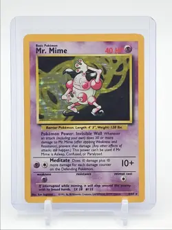 MR. MIME 1999 POKEMON BASE SET HOLO RARE Y 6/64 Q1048 - Image 1