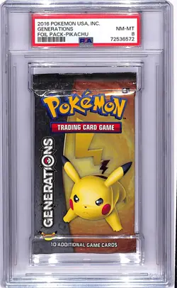 2016 Pokemon USA Inc. Generations Pikachu Foil Pack PSA 8 NM-MT - Image 1