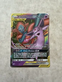 Pokemon Espeon & Deoxys GX Ultra Rare Holo SM - Unified Minds 72/236 NM - Image 1