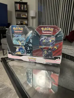 Pokemon TCG V Heroes Bundle Tins: 2-Pack of Vaporeon & Umbreon Brand New Sealed - Image 1