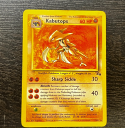POKEMON TCG - ENGLISH FOSSIL SET KABUTOPS 24/62 NON HOLO RARE LP MP - Image 1