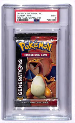 2016 Pokemon USA Inc. Generations Charizard Foil Pack PSA 9 MINT - Image 1