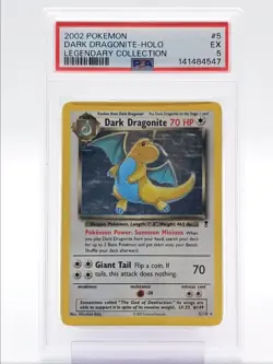 DARK DRAGONITE 2002 POKEMON LEGENDARY COLLECTION RARE HOLO 5/10 PSA 5 Q4444 - Image 1