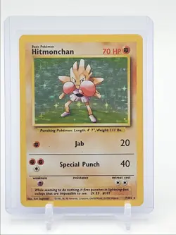 HITMONCHAN 1999 POKEMON BASE SET HOLO RARE T 7/102 Q1048 - Image 1