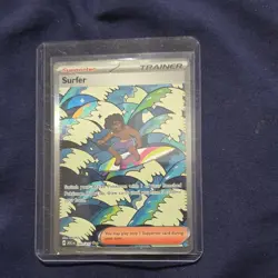 Pokemon Surfer Full Art Rare Holo Trainer-Supporter 293/217 English TCG 2023 - Image 1