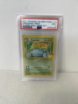 PSA 9 MINT Venusaur 15/102 Celebrations Classic HOLO RARE Pokemon Card - Image 1
