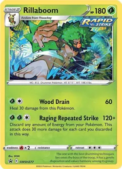 RILLABOOM CINDERACE INTELEON Pokemon Card #SWSH277 278 279 Crown Zenith Promo - Image 2