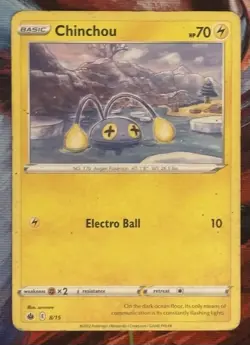Pokemon TCG Chinchou McDonalds 2022 8/15 Basic 70HP English Card - Image 1