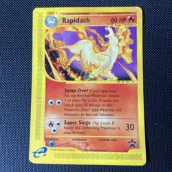 Rapidash 51 Black Star Promo Pokemon Card TCG 2002 E-Reader Moderat Play Damage - Image 1