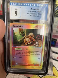 CGC 9 MINT Growlithe 65/100 REVERSE HOLO EX Sandstorm Vintage 2003 Pokemon Card - Image 2