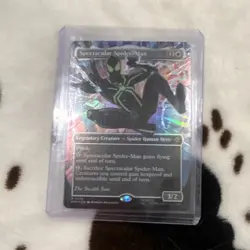 Magic: The Gathering Spectacular Spider-Man Legendary Creature Foil Blue Card - Image 1