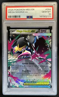 2025 Pokemon Mega Evolution Mawile ex Double Rare #094/132 PSA 10 GEM MINT - Image 1