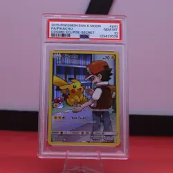 2019 Pokemon TCG Sun & Moon Cosmic Eclipse Secret Rare Holo Pikachu PSA 10 - Image 1