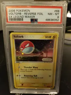 2006 Pokemon Voltorb Reverse Holo Ex Legend Maker 68/92 PSA 8 - Image 1