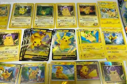 Huge Lot of 110 Pikachu Pokemon TCG Trading Cards, Coins, & Enamel Pins - Image 5