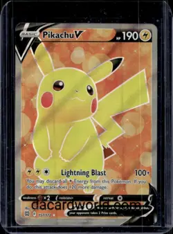 2022 Pokemon SWSH Brilliant Stars Pikachu V #157/172 - Image 1