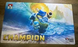 Official Pokemon Champion League playmat featuring Blastoise and Piplup Cup - Image 1